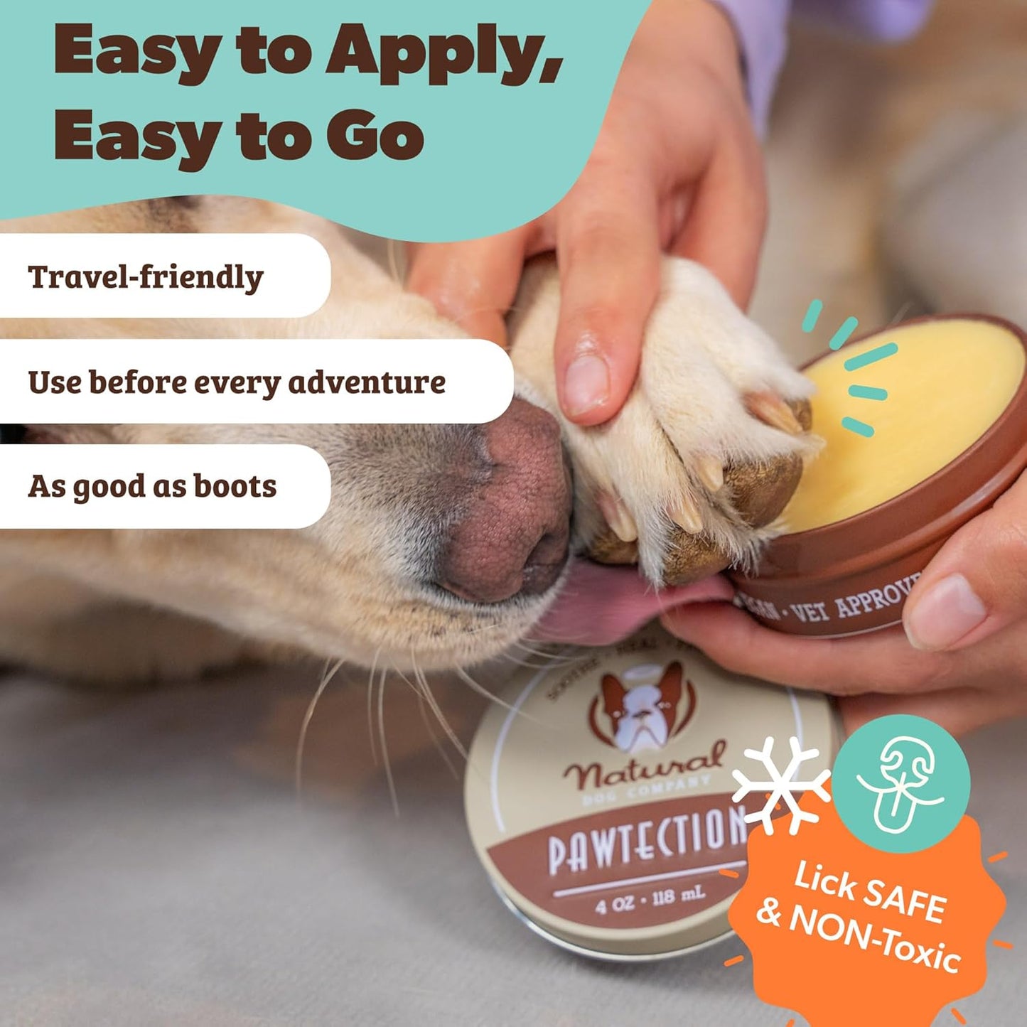 Pawtection Balm for Dogs – Winter Paw Protection from Snow, Ice & Salt, Wax-Based Paw Barrier Balm, All Breeds for Cold Weather Walks & Outdoor Adventures, Lick-Safe, 0.15 Oz Stick