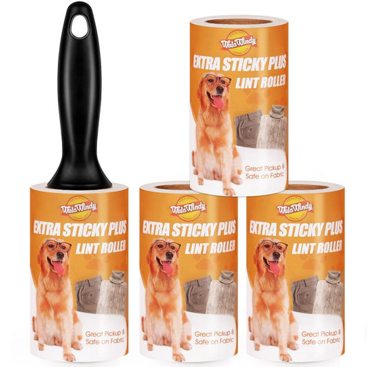 Lint Roller for Pet Hair, Extra Sticky Lint Rollers Pet Hair Remover for Clothes, Work Great on Pet Hair Value Pack (4 Pack