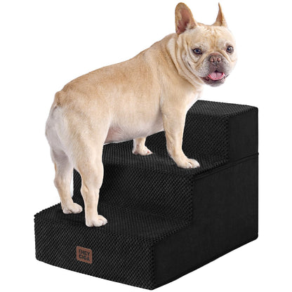 EHEYCIGA Dog Stairs for High Bed 22.5" H, 5-Step Dog Steps for Bed, Pet Steps for Small Dogs and Cats, Non-Slip Balanced Pet Ramp Indoor, Grey