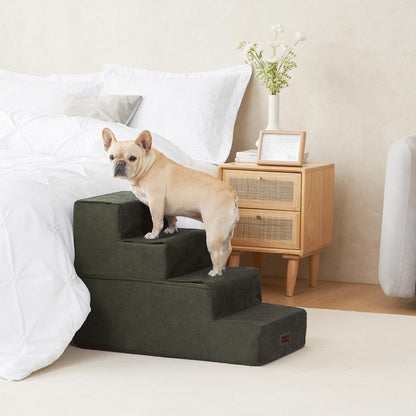 EHEYCIGA Dog Stairs for High Bed 22.5" H, 5-Step Dog Steps for Bed, Pet Steps for Small Dogs and Cats, Non-Slip Balanced Pet Ramp Indoor, Grey