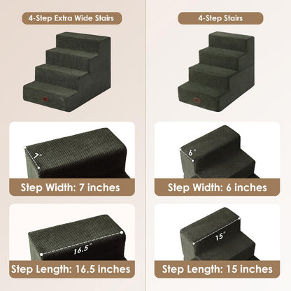 EHEYCIGA Dog Stairs for High Bed 22.5" H, 5-Step Dog Steps for Bed, Pet Steps for Small Dogs and Cats, Non-Slip Balanced Pet Ramp Indoor, Grey