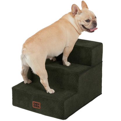 EHEYCIGA Dog Stairs for High Bed 22.5" H, 5-Step Dog Steps for Bed, Pet Steps for Small Dogs and Cats, Non-Slip Balanced Pet Ramp Indoor, Grey
