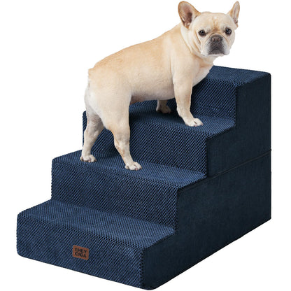 EHEYCIGA Dog Stairs for High Bed 22.5" H, 5-Step Dog Steps for Bed, Pet Steps for Small Dogs and Cats, Non-Slip Balanced Pet Ramp Indoor, Grey