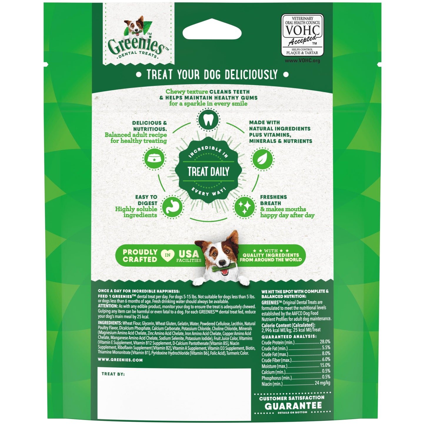Greenies Veterinarian-Recommended Adult Natural Dental Dog Treats Teenie Size, Dog Dental Chews, Original Flavor, 12 oz. Pack, 43 Count
