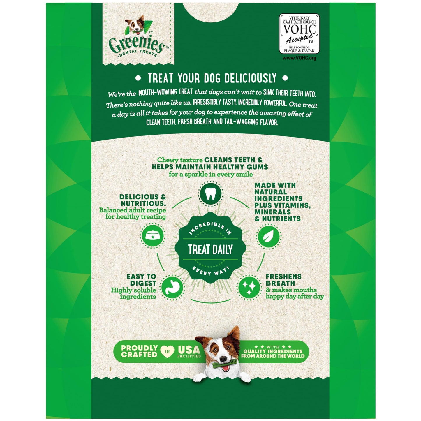 Greenies Veterinarian-Recommended Adult Natural Dental Dog Treats Teenie Size, Dog Dental Chews, Original Flavor, 12 oz. Pack, 43 Count