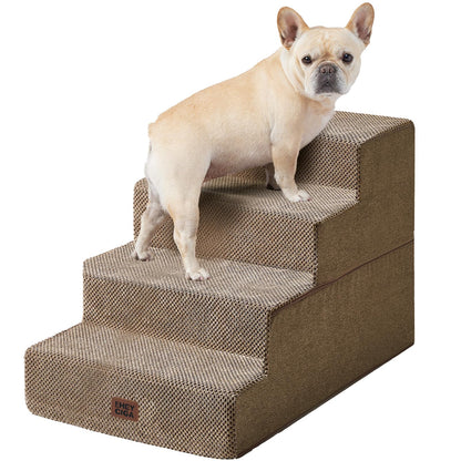 EHEYCIGA Dog Stairs for High Bed 22.5" H, 5-Step Dog Steps for Bed, Pet Steps for Small Dogs and Cats, Non-Slip Balanced Pet Ramp Indoor, Grey
