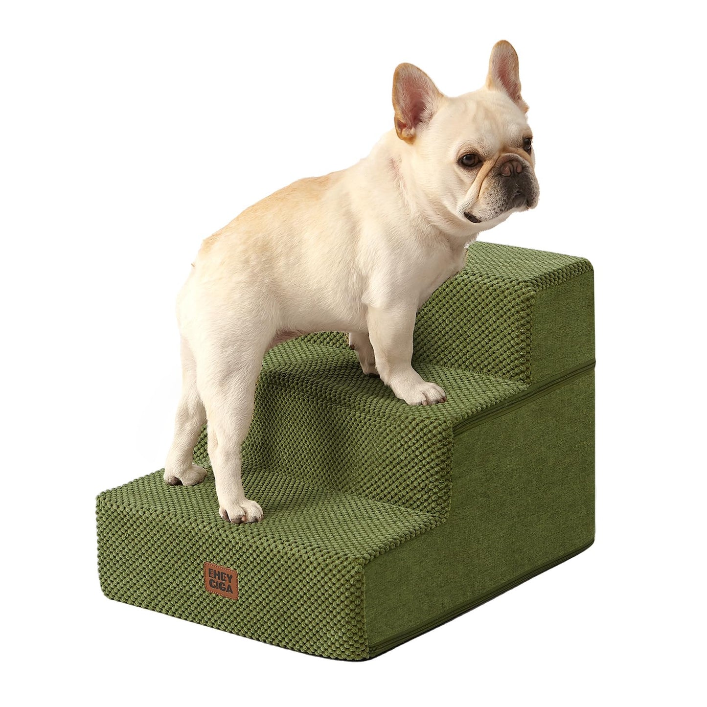 EHEYCIGA Dog Stairs for High Bed 22.5" H, 5-Step Dog Steps for Bed, Pet Steps for Small Dogs and Cats, Non-Slip Balanced Pet Ramp Indoor, Grey