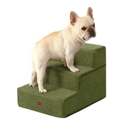 EHEYCIGA Dog Stairs for High Bed 22.5" H, 5-Step Dog Steps for Bed, Pet Steps for Small Dogs and Cats, Non-Slip Balanced Pet Ramp Indoor, Grey