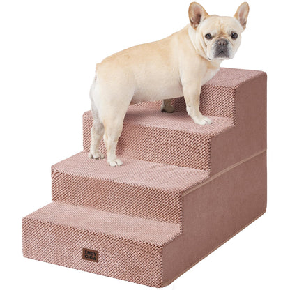 EHEYCIGA Dog Stairs for High Bed 22.5" H, 5-Step Dog Steps for Bed, Pet Steps for Small Dogs and Cats, Non-Slip Balanced Pet Ramp Indoor, Grey