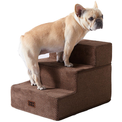 EHEYCIGA Dog Stairs for High Bed 22.5" H, 5-Step Dog Steps for Bed, Pet Steps for Small Dogs and Cats, Non-Slip Balanced Pet Ramp Indoor, Grey