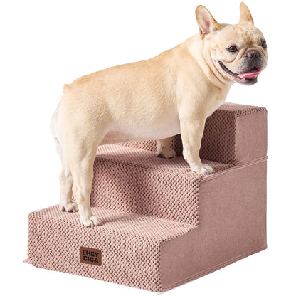 EHEYCIGA Dog Stairs for High Bed 22.5" H, 5-Step Dog Steps for Bed, Pet Steps for Small Dogs and Cats, Non-Slip Balanced Pet Ramp Indoor, Grey