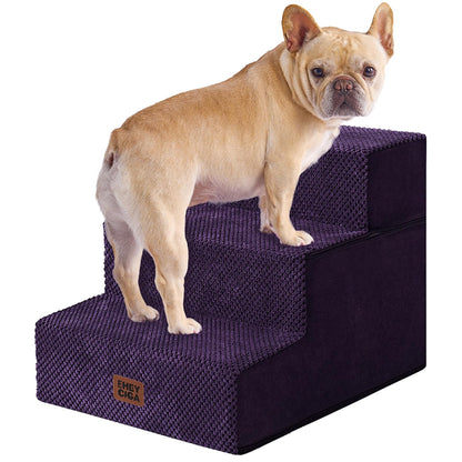 EHEYCIGA Dog Stairs for High Bed 22.5" H, 5-Step Dog Steps for Bed, Pet Steps for Small Dogs and Cats, Non-Slip Balanced Pet Ramp Indoor, Grey