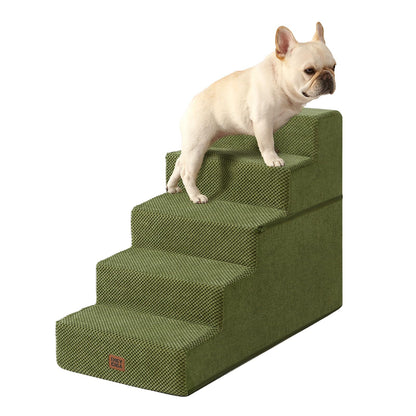 EHEYCIGA Dog Stairs for High Bed 22.5" H, 5-Step Dog Steps for Bed, Pet Steps for Small Dogs and Cats, Non-Slip Balanced Pet Ramp Indoor, Grey