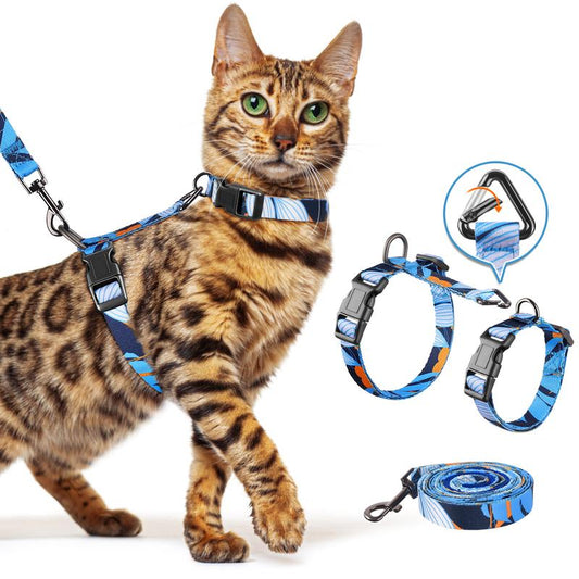 Cat Harness and Leash Set, Pet Products Collars [3 in 1 Lightweight & Adjustable] Escape Proof Cat Harness, Comfortable Soft Cat Products Harness
